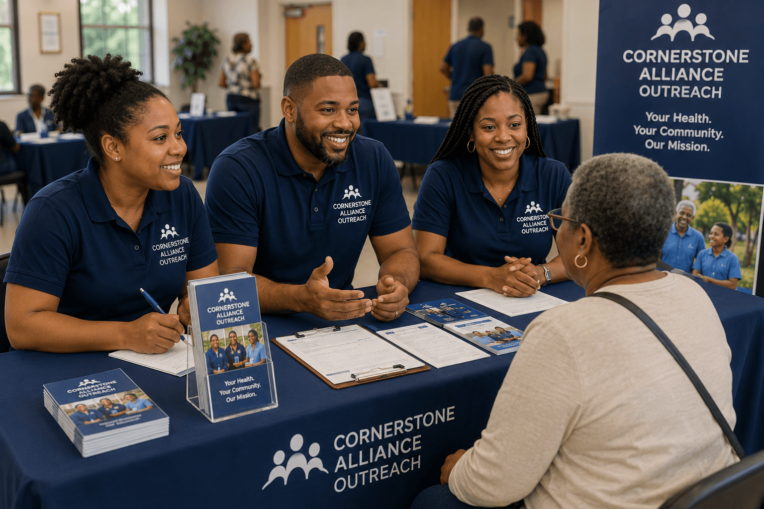 Field team at a community enrollment event