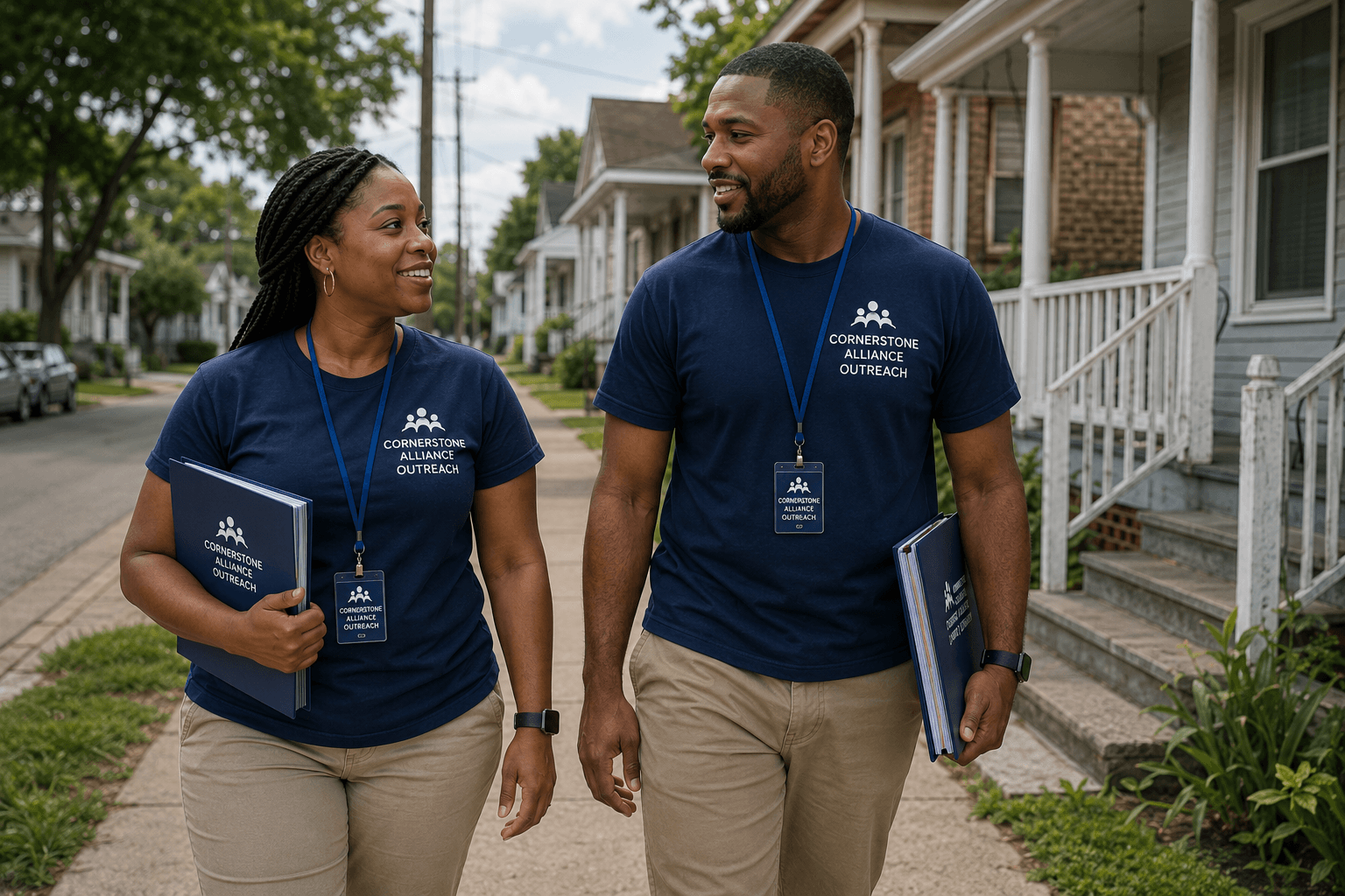 Team canvassing a Louisiana neighborhood